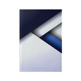 Обложка для паспорта матовая кожа с принтом Geometria в Петрозаводске, натуральная матовая кожа | размер 19,3 х 13,7 см; прозрачные пластиковые крепления | Тематика изображения на принте: blue | geometrical | геометрия | кубики | линии | текстуры