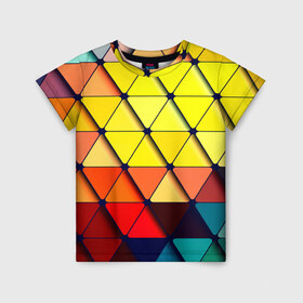 Детская футболка 3D с принтом Треугольник в Петрозаводске, 100% гипоаллергенный полиэфир | прямой крой, круглый вырез горловины, длина до линии бедер, чуть спущенное плечо, ткань немного тянется | абстракции | мозаика | прикольные | текстуры | треугольник