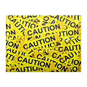 Обложка для студенческого билета с принтом Caution в Петрозаводске, натуральная кожа | Размер: 11*8 см; Печать на всей внешней стороне | caution | желтый | надписи | популярные | прикольные