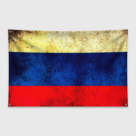 Флаг-баннер с принтом Триколор в Петрозаводске, 100% полиэстер | размер 67 х 109 см, плотность ткани — 95 г/м2; по краям флага есть четыре люверса для крепления | new | краска | патриот | прикольные | русский | триколор