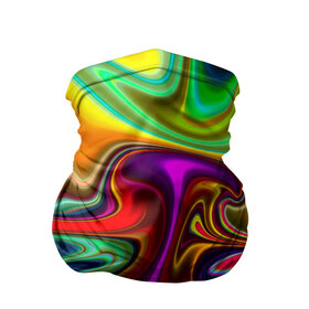 Бандана-труба 3D с принтом Волны в Петрозаводске, 100% полиэстер, ткань с особыми свойствами — Activecool | плотность 150‒180 г/м2; хорошо тянется, но сохраняет форму | разводы | разноцветный | яркий