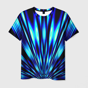 Мужская футболка 3D с принтом Лучи в Петрозаводске, 100% полиэфир | прямой крой, круглый вырез горловины, длина до линии бедер | абстракт | абстракции | волны | лучи | прикольные | текстуры