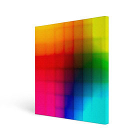 Холст квадратный с принтом Кубики в Петрозаводске, 100% ПВХ |  | градиент | разноцветный | цвета | яркий