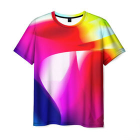 Мужская футболка 3D с принтом Радужный в Петрозаводске, 100% полиэфир | прямой крой, круглый вырез горловины, длина до линии бедер | абстракт | абстракции | иллюзия | прикольные | текстуры