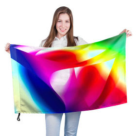 Флаг 3D с принтом Радужный в Петрозаводске, 100% полиэстер | плотность ткани — 95 г/м2, размер — 67 х 109 см. Принт наносится с одной стороны | абстракт | абстракции | иллюзия | прикольные | текстуры