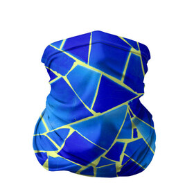 Бандана-труба 3D с принтом Мозаика в Петрозаводске, 100% полиэстер, ткань с особыми свойствами — Activecool | плотность 150‒180 г/м2; хорошо тянется, но сохраняет форму | осколки | синий | стекло