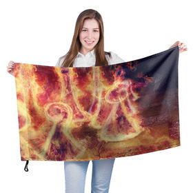 Флаг 3D с принтом Фигуры из пламени в Петрозаводске, 100% полиэстер | плотность ткани — 95 г/м2, размер — 67 х 109 см. Принт наносится с одной стороны | пламя