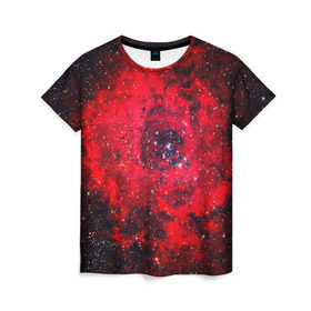 Женская футболка 3D с принтом Cosmo в Петрозаводске, 100% полиэфир ( синтетическое хлопкоподобное полотно) | прямой крой, круглый вырез горловины, длина до линии бедер | вселенная | галатика | звезды