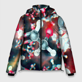 Мужская зимняя куртка 3D с принтом Молекулы в Петрозаводске, верх — 100% полиэстер; подкладка — 100% полиэстер; утеплитель — 100% полиэстер | длина ниже бедра, свободный силуэт Оверсайз. Есть воротник-стойка, отстегивающийся капюшон и ветрозащитная планка. 

Боковые карманы с листочкой на кнопках и внутренний карман на молнии. | арт | мидицина | молекулы | нервы | тромбы | фантастика