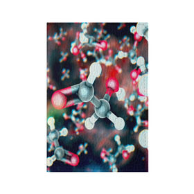 Обложка для паспорта матовая кожа с принтом Молекулы в Петрозаводске, натуральная матовая кожа | размер 19,3 х 13,7 см; прозрачные пластиковые крепления | Тематика изображения на принте: арт | мидицина | молекулы | нервы | тромбы | фантастика