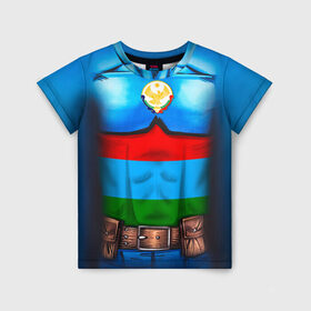 Детская футболка 3D с принтом Капитан Дагестан в Петрозаводске, 100% гипоаллергенный полиэфир | прямой крой, круглый вырез горловины, длина до линии бедер, чуть спущенное плечо, ткань немного тянется | Тематика изображения на принте: 05 | даг | дагестанец | капитан | супергерой | флаг