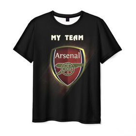 Мужская футболка 3D с принтом My team Arsenal в Петрозаводске, 100% полиэфир | прямой крой, круглый вырез горловины, длина до линии бедер | arsenal | team | арсенал | клуб | футбол