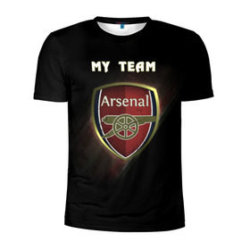 Мужская футболка 3D спортивная с принтом My team Arsenal в Петрозаводске, 100% полиэстер с улучшенными характеристиками | приталенный силуэт, круглая горловина, широкие плечи, сужается к линии бедра | arsenal | team | арсенал | клуб | футбол