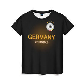 Женская футболка 3D с принтом Сборная Германии 2016 в Петрозаводске, 100% полиэфир ( синтетическое хлопкоподобное полотно) | прямой крой, круглый вырез горловины, длина до линии бедер | germany