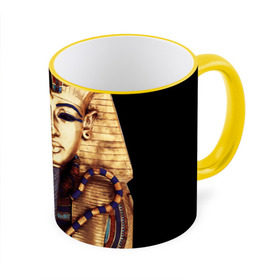 Кружка 3D с принтом Хатшепсут в Петрозаводске, керамика | ёмкость 330 мл | египет | женщина | золото | маска | фараон египта | хатшепсут