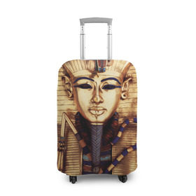 Чехол для чемодана 3D с принтом Хатшепсут в Петрозаводске, 86% полиэфир, 14% спандекс | двустороннее нанесение принта, прорези для ручек и колес | египет | женщина | золото | маска | фараон египта | хатшепсут