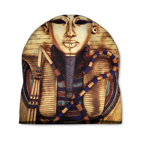 Шапка 3D с принтом Хатшепсут в Петрозаводске, 100% полиэстер | универсальный размер, печать по всей поверхности изделия | египет | женщина | золото | маска | фараон египта | хатшепсут