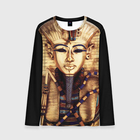 Мужской лонгслив 3D с принтом Хатшепсут в Петрозаводске, 100% полиэстер | длинные рукава, круглый вырез горловины, полуприлегающий силуэт | египет | женщина | золото | маска | фараон египта | хатшепсут
