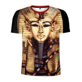 Мужская футболка 3D спортивная с принтом Хатшепсут в Петрозаводске, 100% полиэстер с улучшенными характеристиками | приталенный силуэт, круглая горловина, широкие плечи, сужается к линии бедра | египет | женщина | золото | маска | фараон египта | хатшепсут