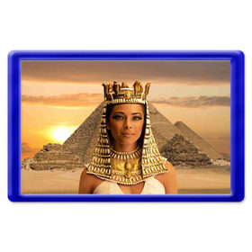 Магнит 45*70 с принтом Клеопатра в Петрозаводске, Пластик | Размер: 78*52 мм; Размер печати: 70*45 | египет | египетская | закат | золото | клеопатра | корона | песок | пирамиды | пустыня | солнце | царица