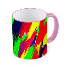 Кружка 3D с принтом Краска в Петрозаводске, керамика | ёмкость 330 мл | rainbow | краска | прикольные | радуга | текстуры | штрихи