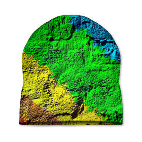 Шапка 3D с принтом Краска в Петрозаводске, 100% полиэстер | универсальный размер, печать по всей поверхности изделия | rainbow | краска | прикольные | радуга | текстуры | штрихи