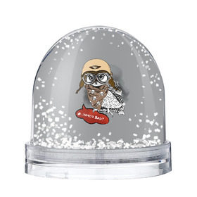 Снежный шар с принтом Сова мотоциклист в Петрозаводске, Пластик | Изображение внутри шара печатается на глянцевой фотобумаге с двух сторон | сова