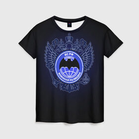 Женская футболка 3D с принтом Военная разведка в Петрозаводске, 100% полиэфир ( синтетическое хлопкоподобное полотно) | прямой крой, круглый вырез горловины, длина до линии бедер | армия | герб | россия