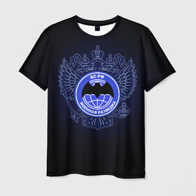 Мужская футболка 3D с принтом Военная разведка в Петрозаводске, 100% полиэфир | прямой крой, круглый вырез горловины, длина до линии бедер | армия | герб | россия