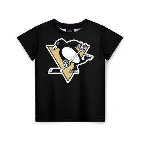 Детская футболка 3D с принтом Pittsburgh Penguins Malkin в Петрозаводске, 100% гипоаллергенный полиэфир | прямой крой, круглый вырез горловины, длина до линии бедер, чуть спущенное плечо, ткань немного тянется | Тематика изображения на принте: malkin | pittsburgh penguins | малкин