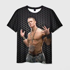 Мужская футболка 3D с принтом John Cena в Петрозаводске, 100% полиэфир | прямой крой, круглый вырез горловины, длина до линии бедер | john cena | wwe чемпион | джон сина