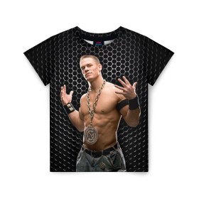 Детская футболка 3D с принтом John Cena в Петрозаводске, 100% гипоаллергенный полиэфир | прямой крой, круглый вырез горловины, длина до линии бедер, чуть спущенное плечо, ткань немного тянется | john cena | wwe чемпион | джон сина