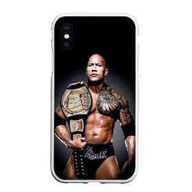 Чехол для iPhone XS Max матовый с принтом Dwayne Johnson в Петрозаводске, Силикон | Область печати: задняя сторона чехла, без боковых панелей | raw | wwe | актер | дуэйн джонсон | скала