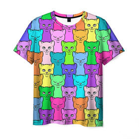Мужская футболка 3D с принтом Котятушки в Петрозаводске, 100% полиэфир | прямой крой, круглый вырез горловины, длина до линии бедер | Тематика изображения на принте: кот | котенок | котик | кошечка | кошка | мем | независимая | сильная