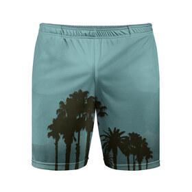 Мужские шорты 3D спортивные с принтом Пальмы в Петрозаводске,  |  | деревья | пальмы | пляж | трафарет