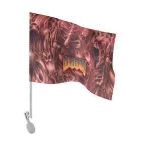 Флаг для автомобиля с принтом Doom (Classic) в Петрозаводске, 100% полиэстер | Размер: 30*21 см | 90 | олдскул | скелет | череп