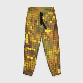 Детские брюки 3D с принтом Gold style в Петрозаводске, 100% полиэстер | манжеты по низу, эластичный пояс регулируется шнурком, по бокам два кармана без застежек, внутренняя часть кармана из мелкой сетки | блекс | золото | квадрат | клубы | текстуры
