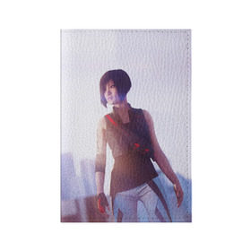 Обложка для паспорта матовая кожа с принтом Mirror`s Edge в Петрозаводске, натуральная матовая кожа | размер 19,3 х 13,7 см; прозрачные пластиковые крепления | faith | mirrors edge | parkour | зеркальная грань | паркур | фейт