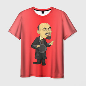 Мужская футболка 3D с принтом Ленин каррикатура в Петрозаводске, 100% полиэфир | прямой крой, круглый вырез горловины, длина до линии бедер | lenin | ussr | владимир | ильич | ленин | ссср