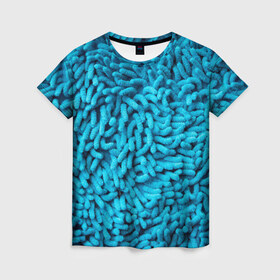 Женская футболка 3D с принтом Пушистик в Петрозаводске, 100% полиэфир ( синтетическое хлопкоподобное полотно) | прямой крой, круглый вырез горловины, длина до линии бедер | ковёр | ковролин | комфорт | палас | пушистик | тепло