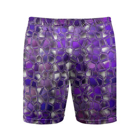 Мужские шорты 3D спортивные с принтом Фиолетовая мозаика в Петрозаводске,  |  | Тематика изображения на принте: дизайн | искусство | композиция | мозаика | стёклышки | цветные камешки