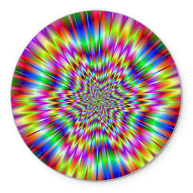 Коврик круглый с принтом Спектральная иллюзия в Петрозаводске, резина и полиэстер | круглая форма, изображение наносится на всю лицевую часть | взрыв | гипноз | движение | краски | красочный фон | обман зрения | оптическая иллюзия | погружение | текстура | фокус | цветовой спектр
