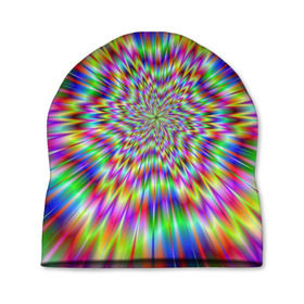 Шапка 3D с принтом Спектральная иллюзия в Петрозаводске, 100% полиэстер | универсальный размер, печать по всей поверхности изделия | Тематика изображения на принте: взрыв | гипноз | движение | краски | красочный фон | обман зрения | оптическая иллюзия | погружение | текстура | фокус | цветовой спектр