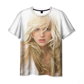 Мужская футболка 3D с принтом Бритни Спирс в Петрозаводске, 100% полиэфир | прямой крой, круглый вырез горловины, длина до линии бедер | britney spears | американская поп певица | бритни спирс