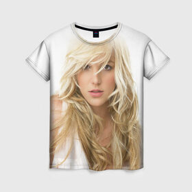 Женская футболка 3D с принтом Бритни Спирс в Петрозаводске, 100% полиэфир ( синтетическое хлопкоподобное полотно) | прямой крой, круглый вырез горловины, длина до линии бедер | britney spears | американская поп певица | бритни спирс