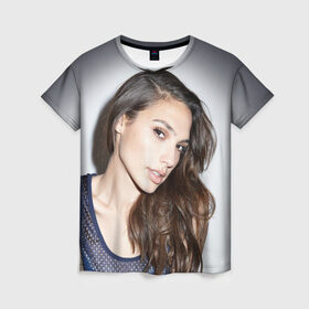 Женская футболка 3D с принтом Галь Гадот в Петрозаводске, 100% полиэфир ( синтетическое хлопкоподобное полотно) | прямой крой, круглый вырез горловины, длина до линии бедер | gal gadot | актриса