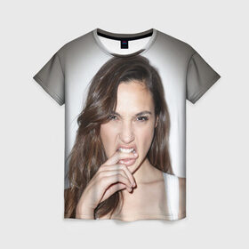 Женская футболка 3D с принтом Галь Гадот в Петрозаводске, 100% полиэфир ( синтетическое хлопкоподобное полотно) | прямой крой, круглый вырез горловины, длина до линии бедер | gal gadot | израильская актриса
