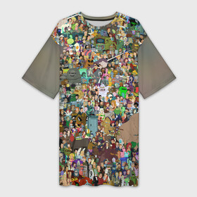 Платье-футболка 3D с принтом Футурама в Петрозаводске,  |  | futurama | футурама