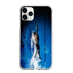 Чехол для iPhone 11 Pro матовый с принтом Пловец в Петрозаводске, Силикон |  | аква | бассейн | ныряльщик | соревнования | спорт