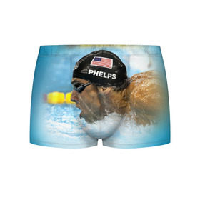 Мужские трусы 3D с принтом Michael Phelps в Петрозаводске, 50% хлопок, 50% полиэстер | классическая посадка, на поясе мягкая тканевая резинка | 